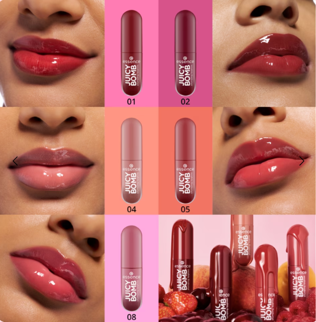 essence JUICY BOMB plumping lip gloss