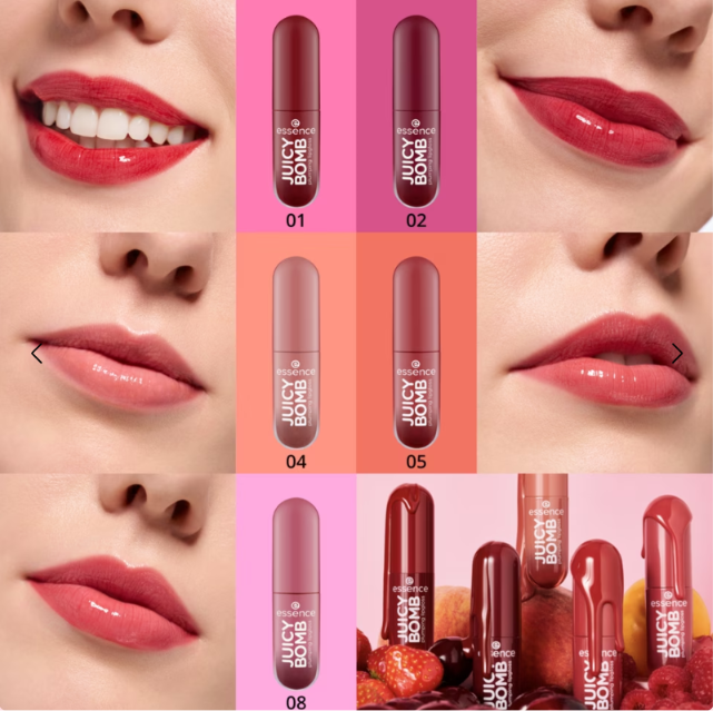 essence JUICY BOMB plumping lip gloss