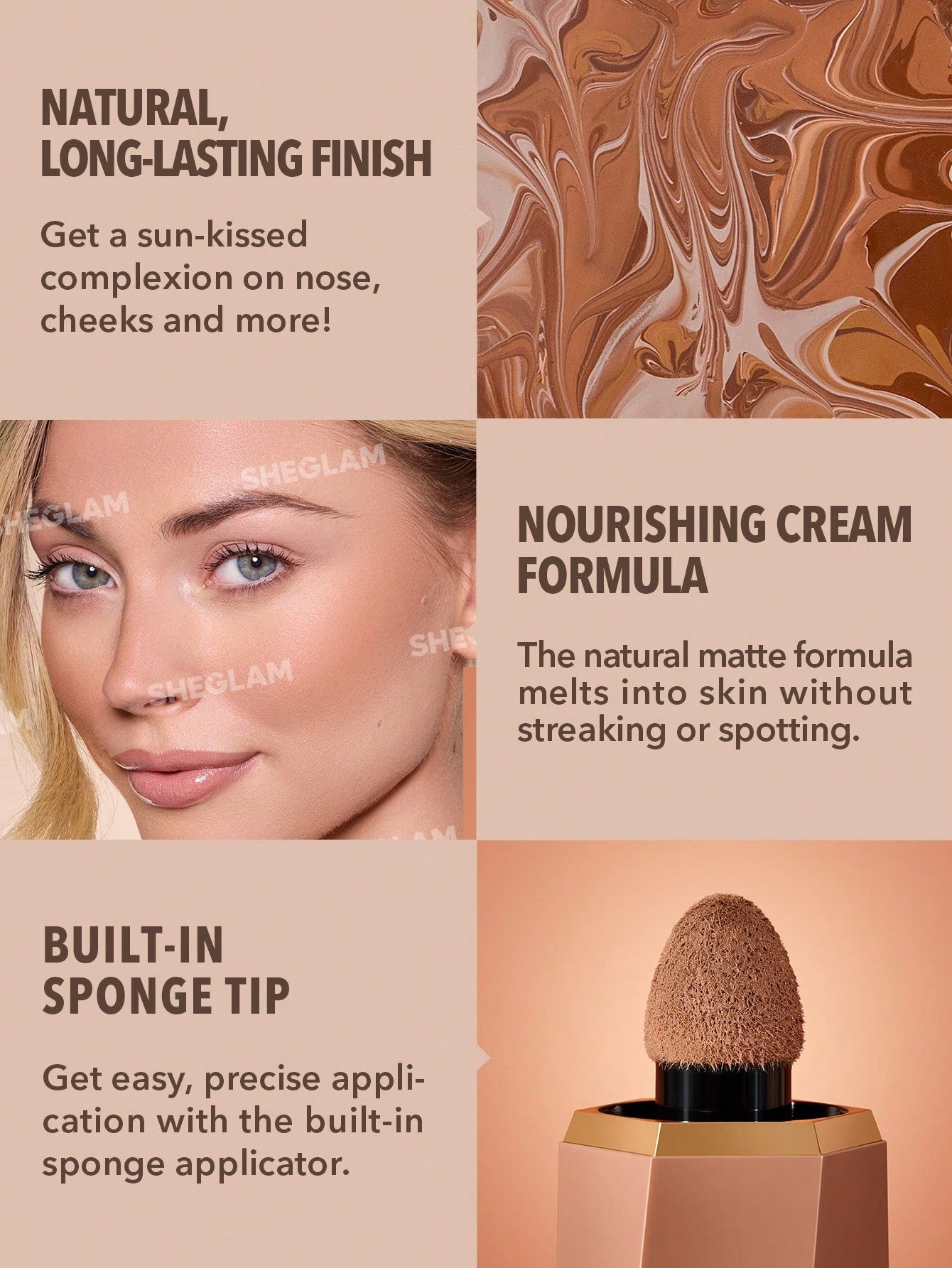 SHEGLAM Sun Beam Matte Liquid Bronzer contour