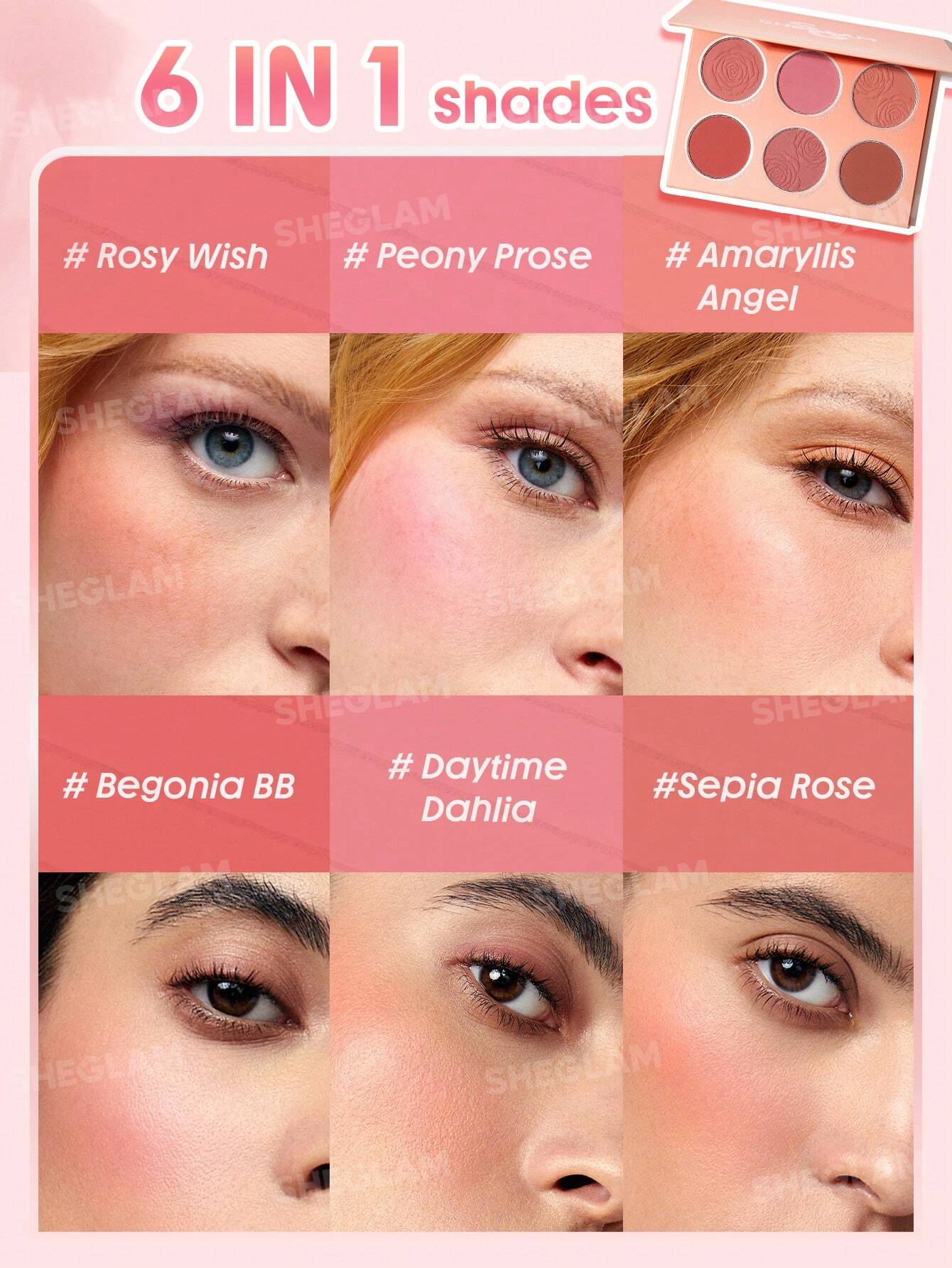 SHEGLAM Floral Flush Blush Palette - Cottage Core Garden