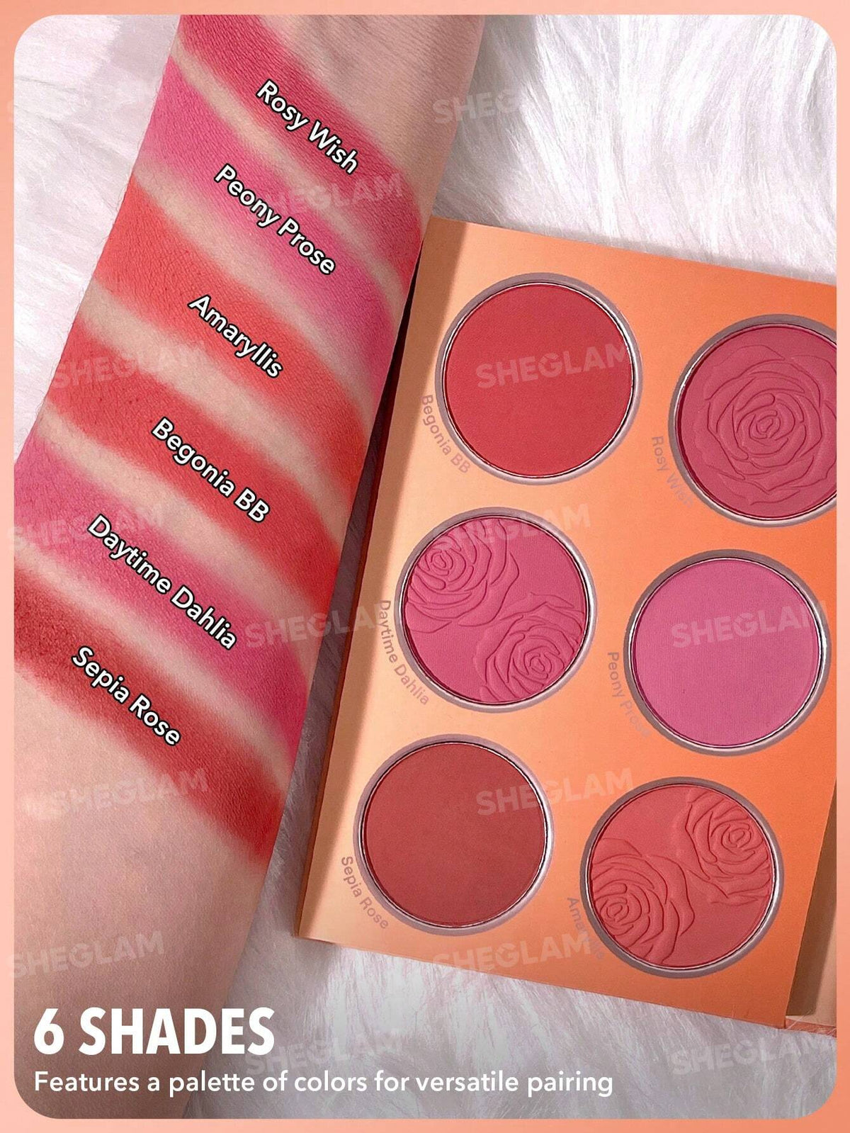 SHEGLAM Floral Flush Blush Palette - Cottage Core Garden